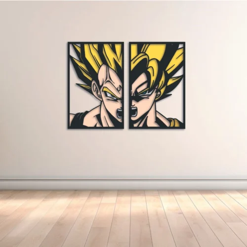 Tríptico Goku Y Vegeta Saga Majin