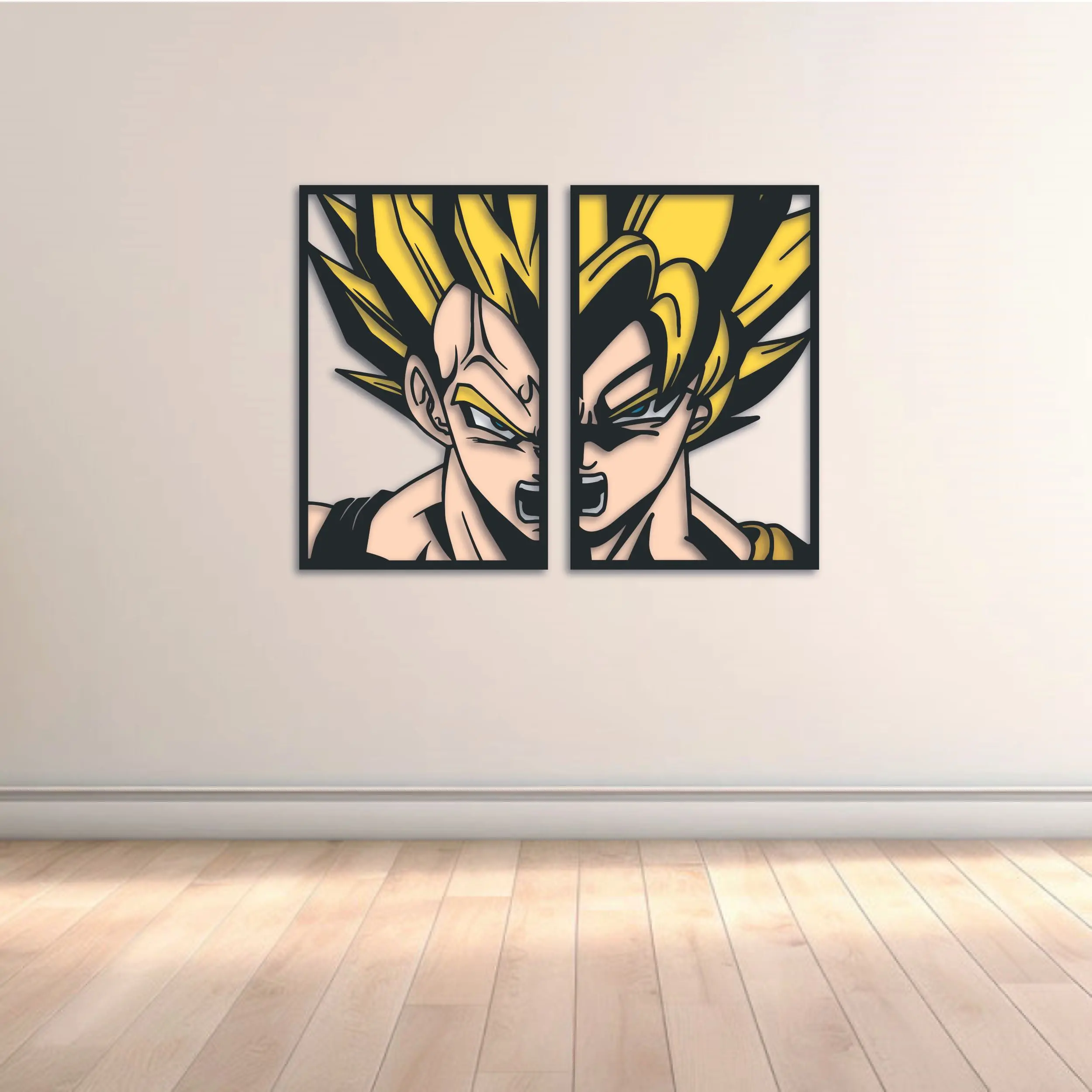 Tríptico Goku Y Vegeta Saga Majin