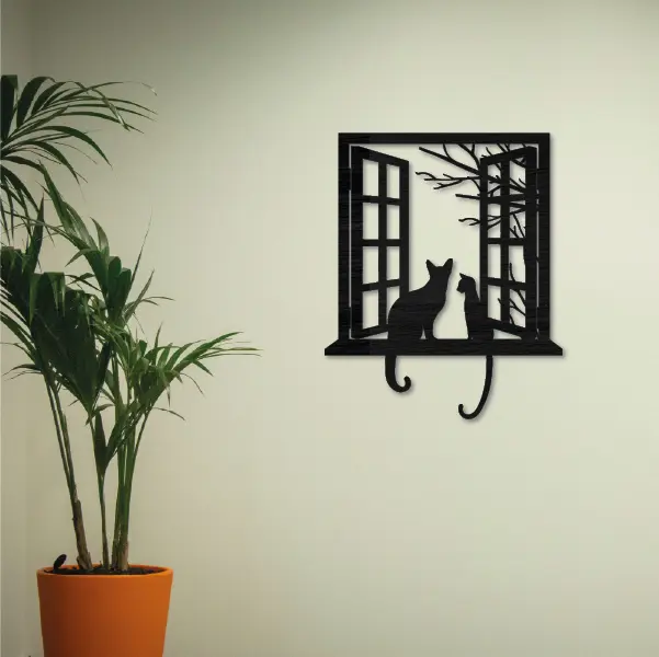 Pareja gatos en ventana - Image 2