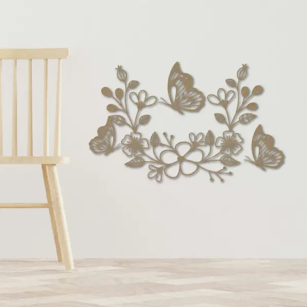 3 mariposas con flores - Image 4