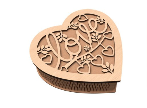 Caja corazones decorado