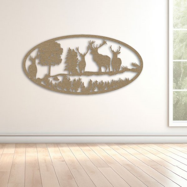 Cuadro de venados ovalado - Image 3