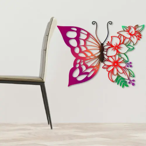 Flores y mariposa