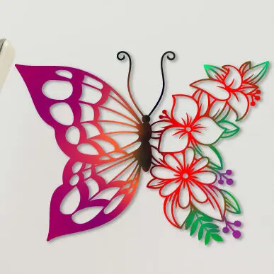 Flores y mariposa