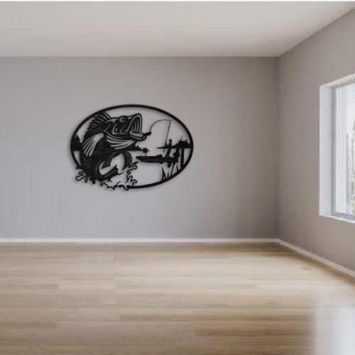 Pescando cuadro ovalado