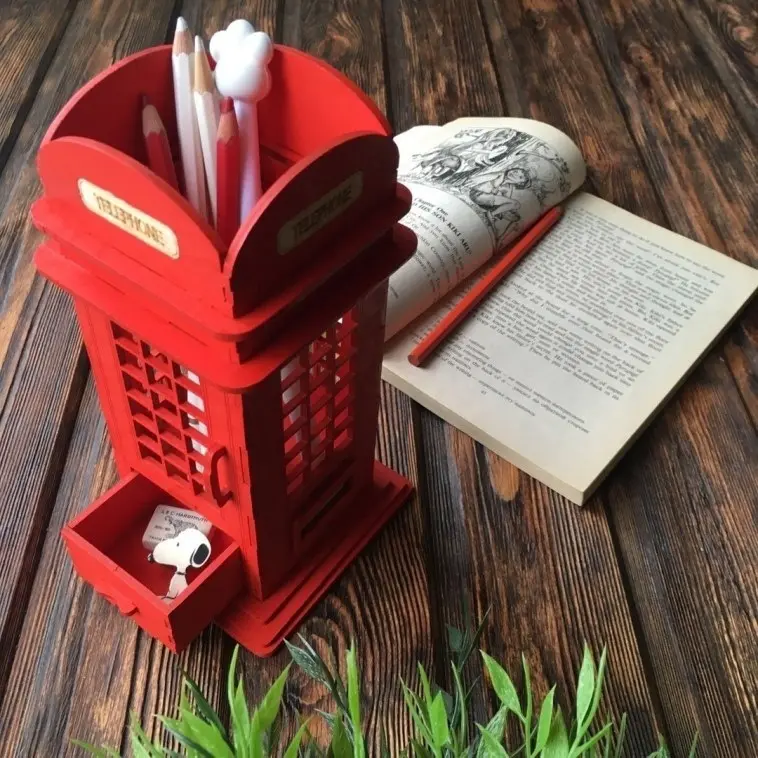 Cabina teléfono Porta lápices - 3mm