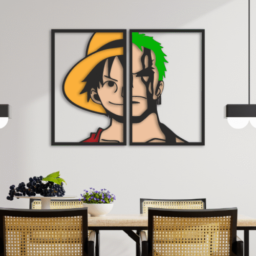 Luffy and Zoro half face