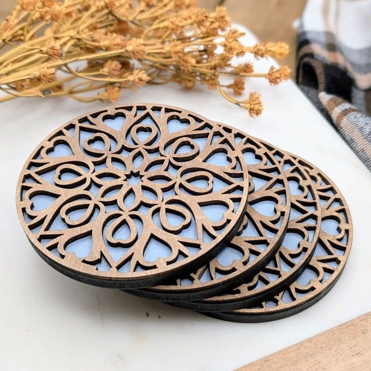 Portavasos corazones entrelazados