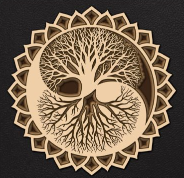 Ramas yin-yang decorado