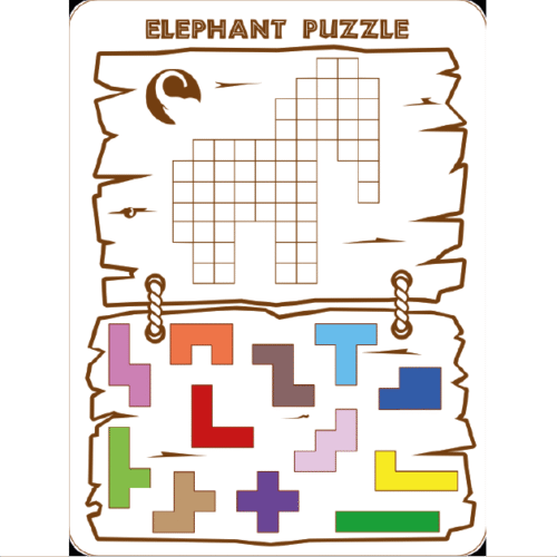 Rompecabezas forma elefante