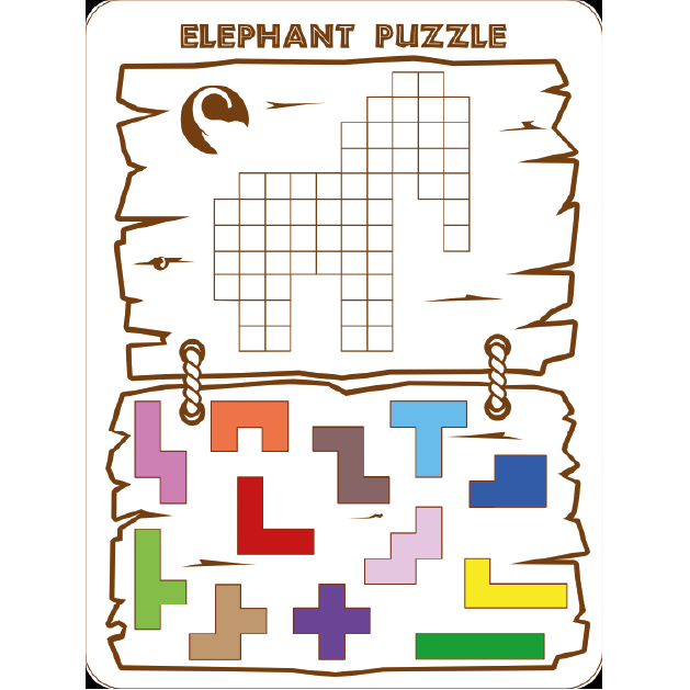 Rompecabezas forma elefante