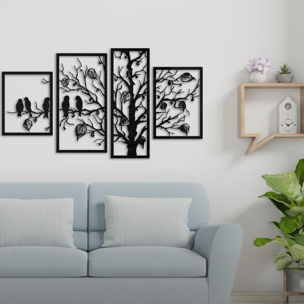 Tríptico de aves en árbol - Image 2