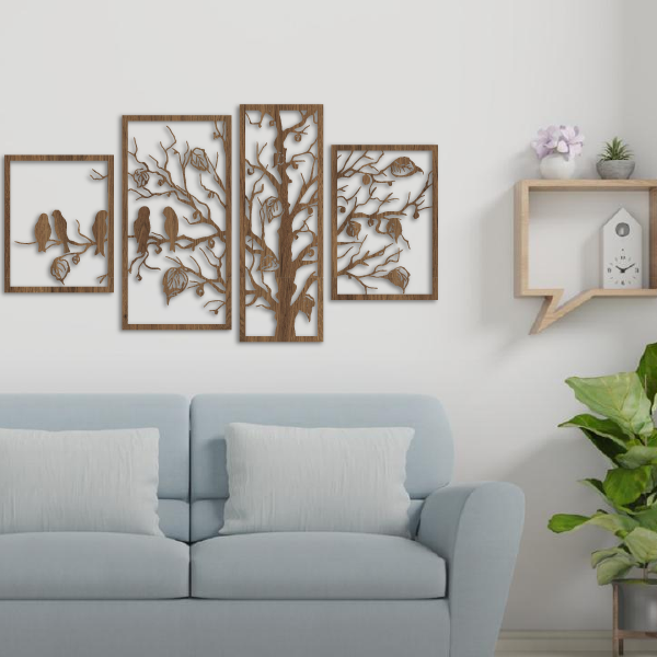 Tríptico de aves en árbol - Image 3
