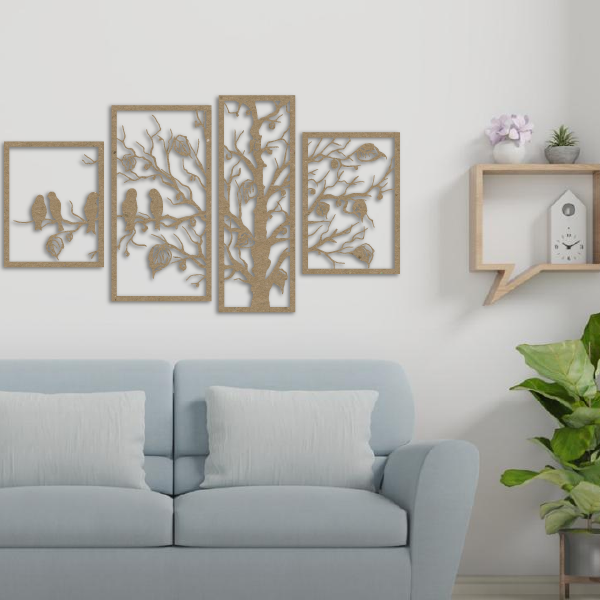 Tríptico de aves en árbol - Image 4